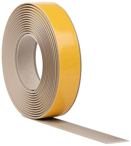 Quest Übergangsprofil Selbstklebend 5m – PVC Übergangsleiste Übergangsschiene Abdeckleiste Bodenleiste Ausgleichsprofil – Beige, 35mm