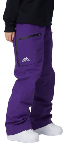HOTIAN Pantaloni da sci da donna Pantaloni da neve Impermeabili Antivento Pantaloni con bretelle Traspiranti Pantaloni outdoor Invernali Caldi Pantaloni da snowboard Pantaloni da sci di fondo, Lilla