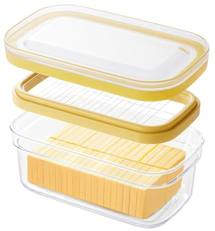 JINMILAN Butter Dish with Lid Plastic Butter Dishes for Butters or Cheese and Easy Cutting and Container