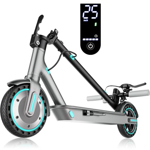 Aimittie Electric Scooter for Adults, 8.5 Tires, Powerful 350W Motor, Max 35KM Long Range, Top Speed 25Km/h, Lightweight and Foldable Scooter, Dual Lighting System and Drum Brake, Smart APP Control