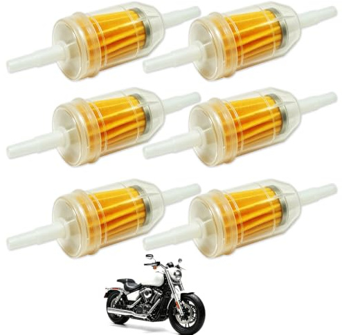 6 st universellt inline bensinfilter för motorcykel, 6 mm och 8 mm, 6 mm bränslefilter för gräsklippare, skoter, motorcyklar, 6 mm motorcykelfilter, bensinfilter för gräsklippare, bensinfilter