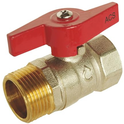 Somatherm for you - Valvola sfera maschile/femmina 15/21 - Controller farfalla - Passaggio standard - Impermeatura rinforzata con 2 giunti tori