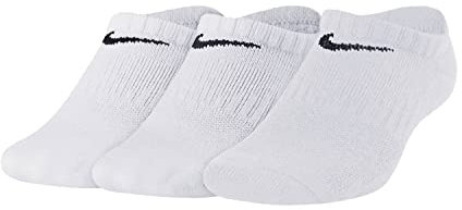 Nike Unisex Kinder Performance Cushioned No-show Socken 3 Paar , Weiß (White/Black), 9 Jahre EU