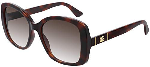 GUCCI Womens GG0762S Sunglasses, Havana-Havana-Brown, 56
