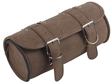 Qiilu Satteltasche, Satteltasche, Universal vorne hinten Tasche Satteltasche Gepäck PU Werkzeug Aufbewahrungstasche Vintage W/Strap