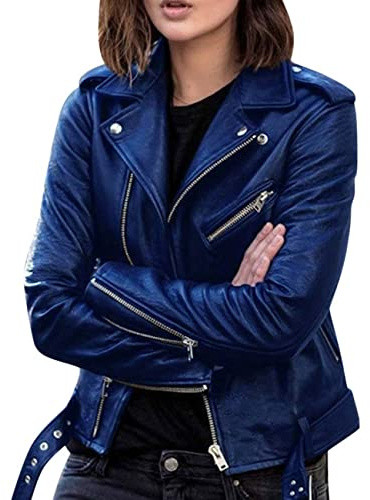 BAIXIAOCHI Chaqueta De Cuero Corta Y Delgada Para Mujeres Jóvenes Adultas, Manga Larga, Negro, Tallas S, M, L, XL, XXL, XXXL, XXXXL, 5XL