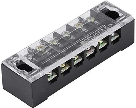 Klemmleiste, Terminal Block, Schraubklemme, 6‑polige Zweireihig Schraubbarriere für 12 Volt Sammelschiene Haushaltsgeräte, elektronische Schaltungen, Maschinen