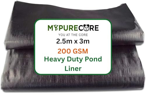 MYPURECORE Pond Liner – Various Sizes – Heavy Duty HDPE Material - UV & Tear Resistant, Flexible for Koi & Fish Pools, Water Gardens - Ideal for Small to Large Ponds, Wildlife (2.5m x 3m)