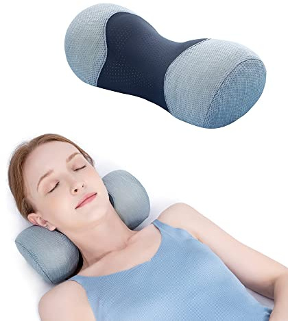 Bespilow Small Neck Roll Pillow,Say Goodbye to Neck Pain, Cervical Memory Foam Pillow for Tension Muscle Relief, Contour Support, Shoulder Pain Relaxer with Breathable Pillowcase, Odorless