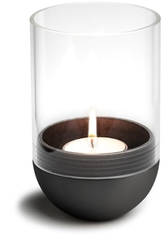 höfats - Gravity Candle schwarz - Windlicht und Teelichthalter - inteligenter Kerzenhalter hält Kerze waagerecht - bequemes Anzünden und integrierte Löschfunktion