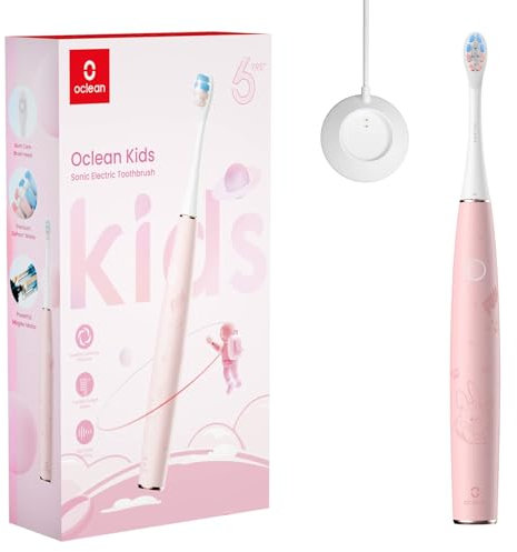 Oclean Sonic Elektrische Zahnbürste für Kinder, weiche kinderfreundliche Borsten, ultra leise Bürsten, 2 Minuten eingebauter Timer, IPX7 wasserdicht, für Kinder ab 5 Jahren (Rosa)