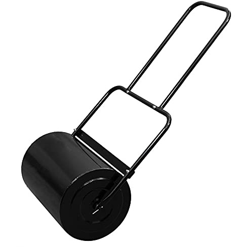 Vasitelan Lawn Roller, 10 Gallons Water and Sand Filled Garden Drum Roller with U Shaped Handle Tow beind Sod Roller for Planting, Seeding