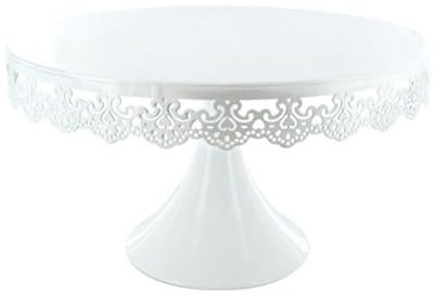 Présentoir gâteau blanc broderie Ø 30 cm