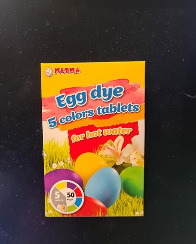 5 Pieces, Red, Purple, Yellow, Green, Blue, Warm Colours, Dye Tablets, Eggs, Easter, Multicoloured