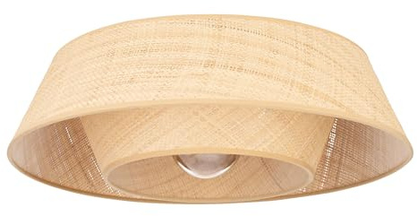 Eglo Ceiling Light Fixture Marford, Boho Japanese Flush Mount lamp, Living Room Lighting with Natural Bast Lampshade, E27 Socket, Ø 50 cm