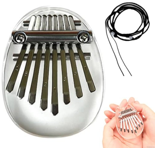 Exquisites Daumenklavier mit 8 Tasten für Kalimba, Symtmetrie, Symmetrie, Finger-Daumenklavier, Marimba, Musik, gutes Accessoire, Geschenk, tragbares Daumenklavier für Anfänger, mit Umhängeband