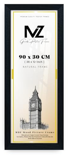 MZ GOODS | Eton Wood Puzzle (90 x 30 CM) Frames, Certificate, Large Black Engineered Wood Frames| 36 x 12 Inch MDF Frame 900 x 300 mm [ Black ]