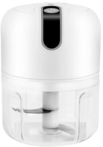 Ssguopte Electric Mini Food Chopper, Blender & Processor, 250ml, White, USB Rechargeable, One-Button Start, Stainless Steel Blade, Perfect for Home & Restaurants