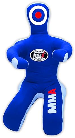 MNEX Pro Fighting MMA Grappling Dummy, Training Punching Bag, Blue and Black with Target, Martial Arts Practice Equipment Un-filled (Blue, 4ft (48))
