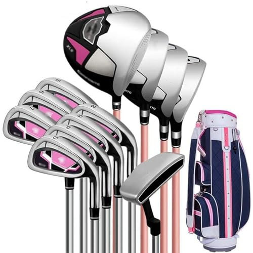 XSDAJSD Set di Mazze da Golf per Donna, Set di Mazze da Golf per Donna, Set Completo di Mazze da Golf per Mano Destra, Set di Mazze da Golf con Mazze da Golf e Sacca da Golf per Donne e Principianti