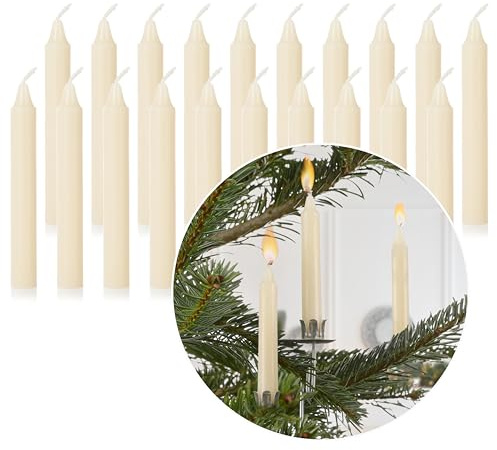 Nordstern Tree Candles Champagne 20-Pack - Candles for the Christmas Tree, or Birthday Train - Christmas Candles, Pyramid Candles 10 x 1.25 cm