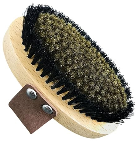 GREATRICH Spazzola Corpo a Secco Setole Naturali, Spazzola a Secco Corpo Anticellulite in Legno con fili di Rame fini, Dry Brushing per Massaggio Linfodrenante, Migliora la Circolazione