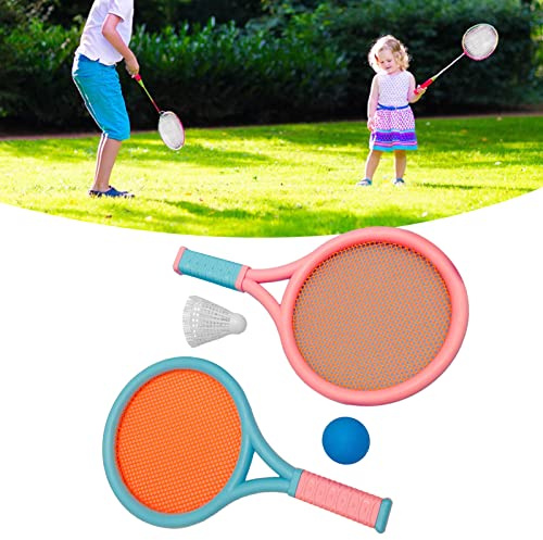 Fabater Barnbadmintonracket, Halkbeständigt Lätt Badmintonracket för Barn, Badmintonracketsats med 2 Racketar 2 Bollar för Småbarn