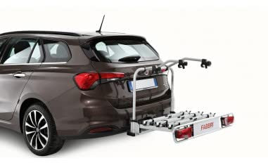 Fabbri Bici Exclusiv Deluxe 3 6201945 Portabici per gancio traino, fino a 3 biciclette o 2 bici elettriche