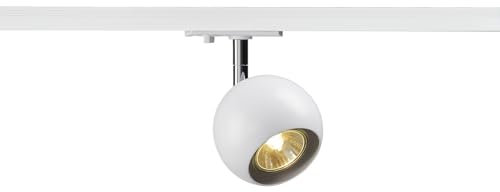 SLV LIGHT EYE 90 spot per binario monofase alta tensione, QPAR51, bianco/cromo, max. 50W, incl. adattatore monofase bianco