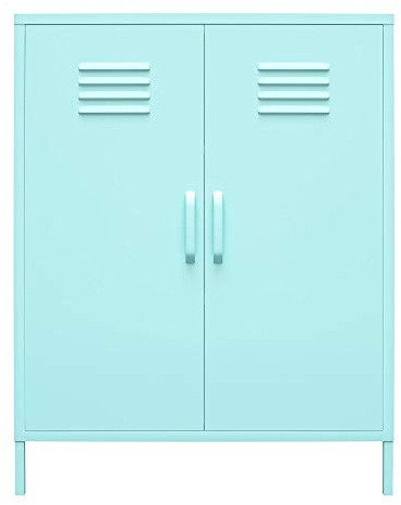 DHP Furniture Cache 2 Door Metal Locker Storage Cabinet Mint