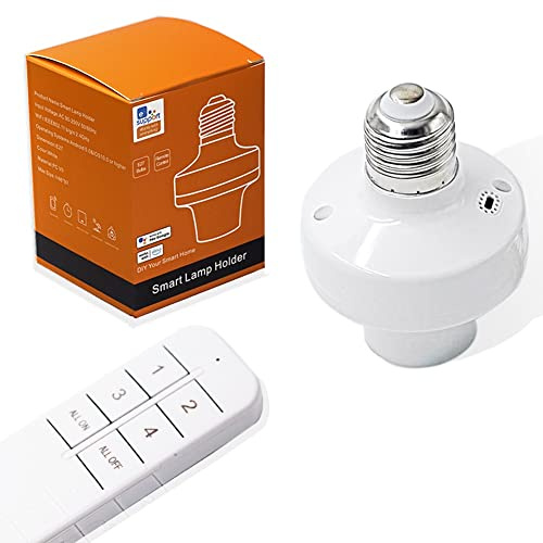 QIACHIP eWeLink APP Smart Wifi E27 Lamp Bases Indoor Lighting Bulb Holder Socket With 2.4g Remote Control,Smart Timing,Compatible with Alexa and Google