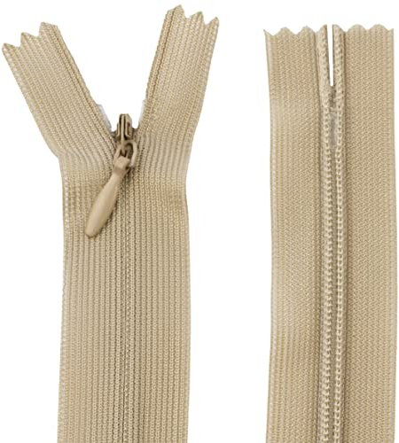 AERZETIX - C61727 - Satz mit 10 Reißverschlüssen unsichtbar 50cm Nicht trennbar - reißverschluß mit Gestell - Farbe beige - Lederwaren Jeans Hosen Kleid Rock Schieber kleidungsstück nähen