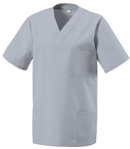 EXNER Medizinischer Schlupf-Kasack, OP-Kasack, Unisex, für Krankenpflege, Altenpflege, Farbe Silbergrau, Größe XL