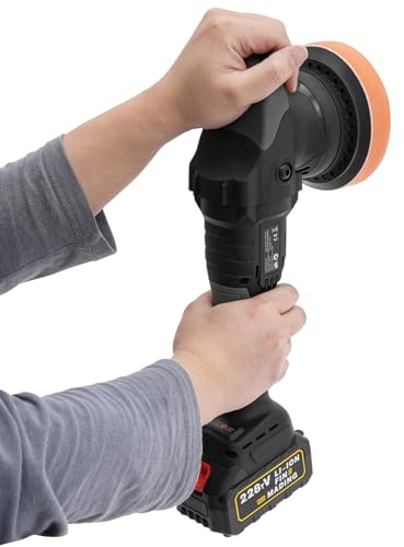 HarBin-Star Polisseuse sans fil, kit de polissage de voiture, polisseuse excentrique avec chargeur et 2 batteries, 3 vitesses variables, machine à cire sans fil pour polissage, cirage, élimination des