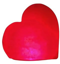 HEIMTEX Himalaya USB Farbwechsel-LED-Salzkristall-Lampe - Herzförmige Salzlampe aus dem Salz-Sortiment - Salzsteinlampe mit Sockel und Glühbirne aus reinem Salzstein
