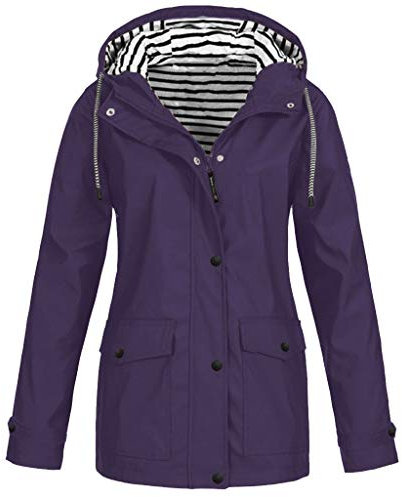 Manteau-Imperméable-Elégant-Coupe-Vent Veste Softshell Femme ImperméAble Femme Violet 3XL