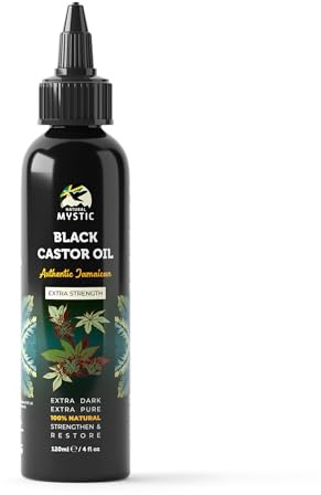Natural Mystic Jamaican Black Castor Oil - Extra Strength, Extra Dark, Strengthen & Restore Hair, Nature’s Hair Growth Stimulator, 100% Natural - Extra Dark, 120ml