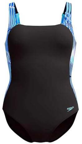 Speedo Shaping Luna Lustre Printed 1 Maillot de Bain Une Pièce pour Femme, Indigo Glow, 40