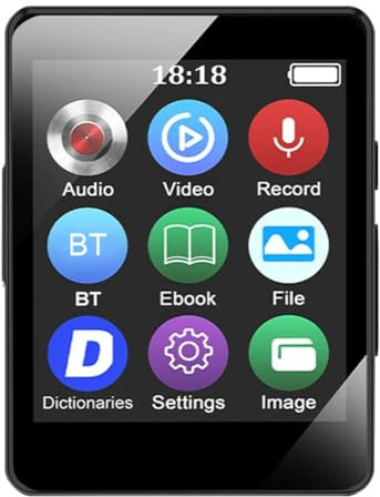 Reproductor de MP3 portátil de 8/16/32/64 GB, compatible con alta fidelidad, reproducción de video MP4 5.0, pantalla de 1.8 pulgadas, reproductor de MP3 deportivo con grabación/libro electrónico