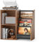 Bikoney Record Player Stand with Vinyl Record Storage – Turntable Table with Display Shelf, Holds 220 Albums, Media Console Cabinet for Stereo & Audio Equipment (Walnut)