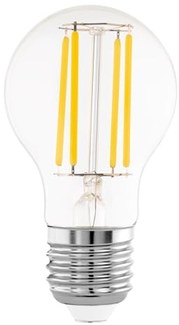Eglo Ampoule LED E27, lampe à économie d'énergie classe énergétique A, 3,8 watts, 806 lumens, éclairage blanc chaud, 3000 Kelvin, A60, Ø 6 cm