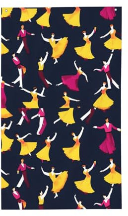 Petit motif imprimé de danse de salle de bal, drapeau décoratif pour extérieur, 0,9 x 1,5 m, drapeau personnalisé, adapté pour la décoration extérieure, jardin, terrasse