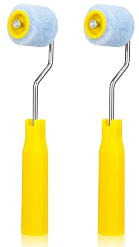 2 Pcs Foam Paint Roller Mini Paint Rollers for Touch up Trim Edge or Corner Extra Small Paint Wool Brushes Tiny Painting Tool for Professional Painting Results 1 Inch Roller