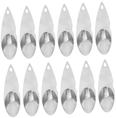 VALICLUD 12pezzi Cucchiaio Seghettato Per Acciaio Cucchiaio Per Scavare Frutta Facile Da Usare e Ripetere Quantità Per Cucina e Regalo