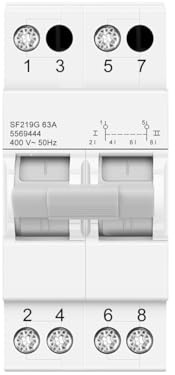 Interruttore di trasferimento manuale MTS su guida DIN 2P 400V, interruttore di commutazione a doppia alimentazione, interruttore di interblocco automatico(63A)