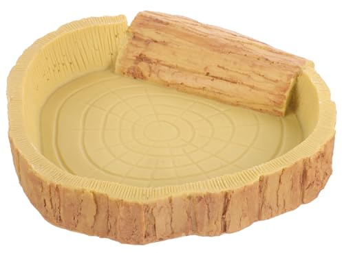 ibasenice Comedero para Reptiles Cuenco de Agua para Tortugas Plato para Comida y Agua para Lagartos Cuenco de Alimentación para Terrarios Plato Decorativo para Mascotas