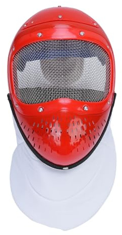 CHICIRIS Máscara Facial, Máscara de Esgrima Casco de Esgrima Máscara de Esgrima Equipo de Esgrima para Adultos Casco Casco de Esgrima Malla Metálica Resistente a Puñaladas Cubierta Facial (Rojo)