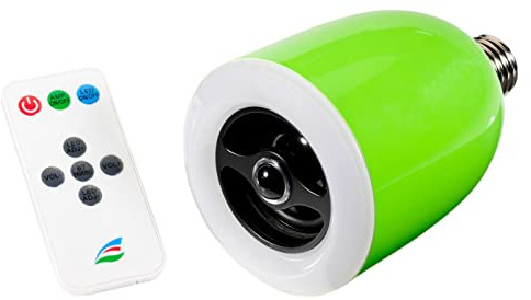 Ultron 132302 Boomer Light Bluetoothhögtalare (2,4 watt) med inbyggd LED-energisparlampa inkl. fjärrkontroll grön