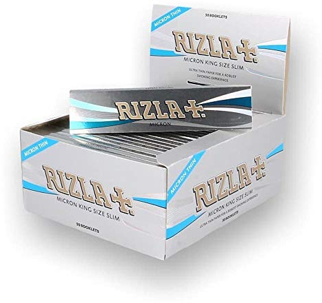 Rizla Micron King Size Slim (Micron Thin) Smoking Rolling Papers - 1 Box X 50 Booklets