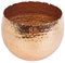 Leaf Large Curved Edge Hammered Metal Planter, Copper, 22cm x 17cm